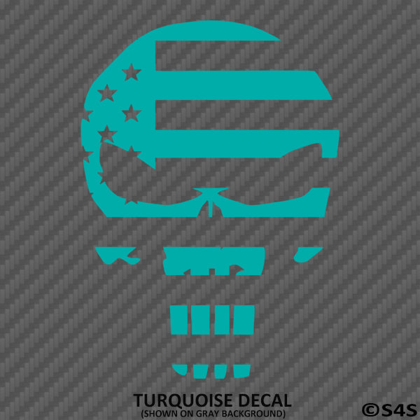 American Flag: Punisher Skull Patriotic Vinyl Decal - S4S Designs