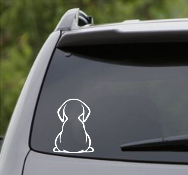 Cute Puppy Dog Backside Silhouette Vinyl Decal - S4S Designs