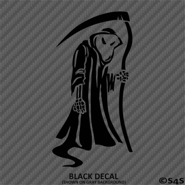 Grim Reaper Standing Silhouette Vinyl Decal