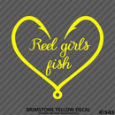 Reel Girls Fish Heart Hooks Vinyl Decal - S4S Designs