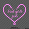 Reel Girls Fish Heart Hooks Vinyl Decal - S4S Designs
