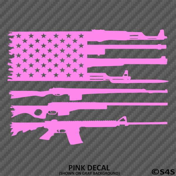 American Flag: Rifles 2A 2nd Amendment Vinyl Decal - S4S Designs