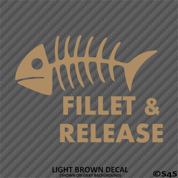 Fillet And Release Fish Bones Fishing Vinyl Decal – S4S Designs