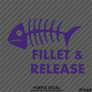 Fillet And Release Fish Bones Fishing Vinyl Decal - S4S Designs
