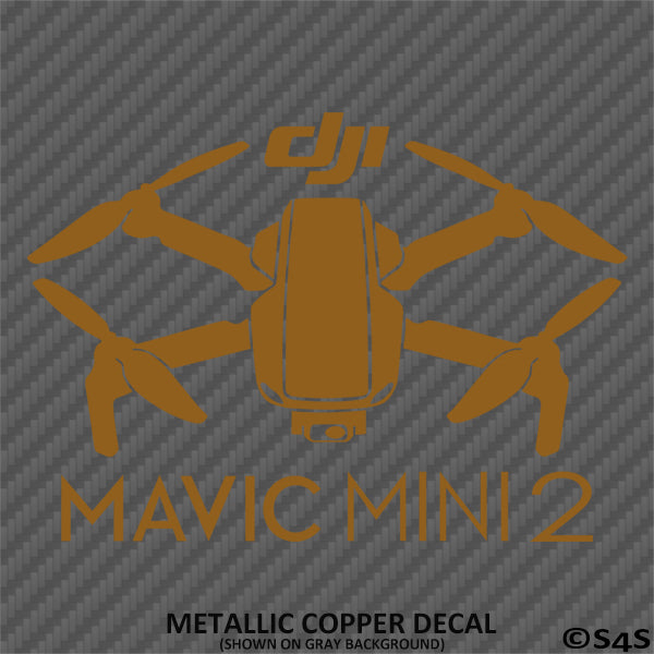 DJI Mavic Mini 2 Drone Silhouette Vinyl Decal - S4S Designs