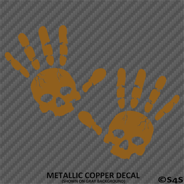 For Jeep: Skull Hand Wave Mirror Set Pair Left/Right Vinyl Decal