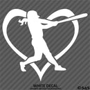 Love Girls Softball Heart Vinyl Decal