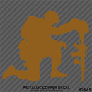 Kneeling Soldier Silhouette US Military Memorial Vinyl Decal Version 2