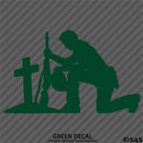 Kneeling Soldier Silhouette US Military Memorial Vinyl Decal Version 1