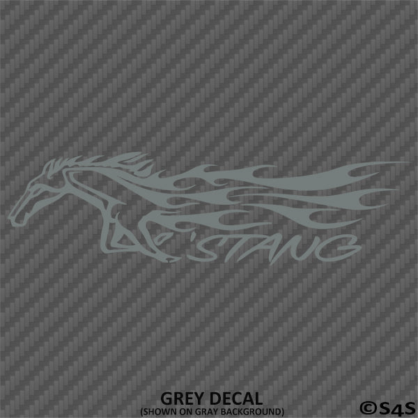 'Stang Mustang Pony Flames Vinyl Decal