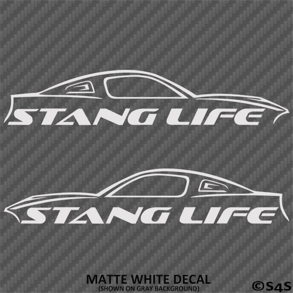 Stang Life Mustang Silhouette Vinyl Decal Version 2 (PAIR)