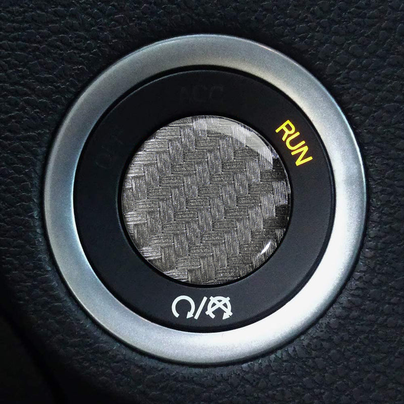 Starter Button Overlay for Dodge Challenger/Charger: Carbon Fiber Grey - S4S Designs