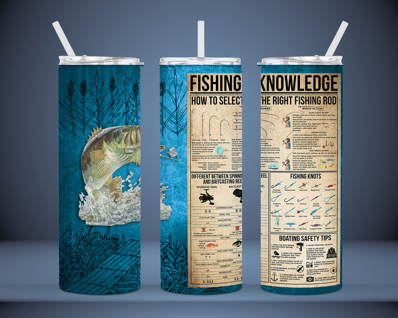 20oz. Stainless Steel Drink Tumbler - Fishing Knowledge