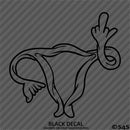 Uterus Single Middle Finger Women's Reproductive Rights Vinyl Decal Style 1