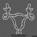 Uterus Double Middle Finger Women's Reproductive Rights Vinyl Decal Style 2