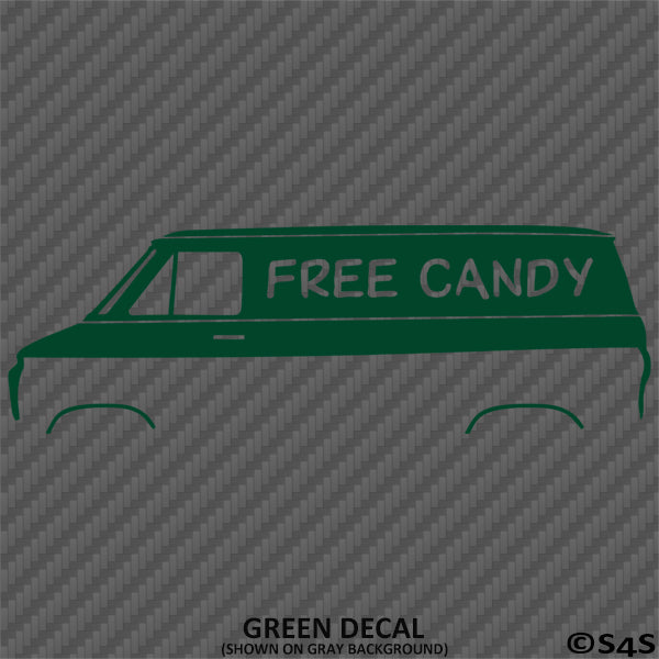 Classic Old Van Scary Free Candy Vinyl Decal
