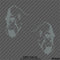 Yeti Face Silhouette Sasquatch (PAIR) Vinyl Decal