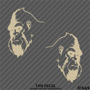Yeti Face Silhouette Sasquatch (PAIR) Vinyl Decal
